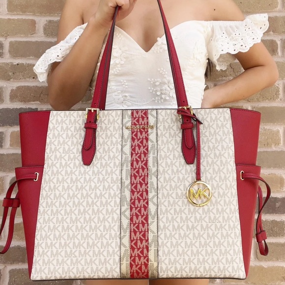 BUNDLE Michael Kors Large Top Zip Tote Multi + Wallet - Picture 2 of 9